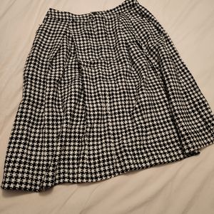Houndstooth Midi Flare Skirt